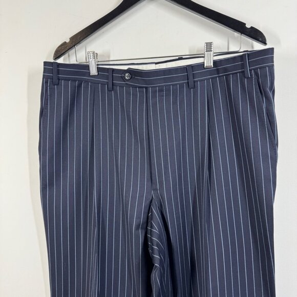 Canali Navy Pinstripe Wool Blazer Set Size 54L Made in Italy Classic Tailored - Picture 11 of 16